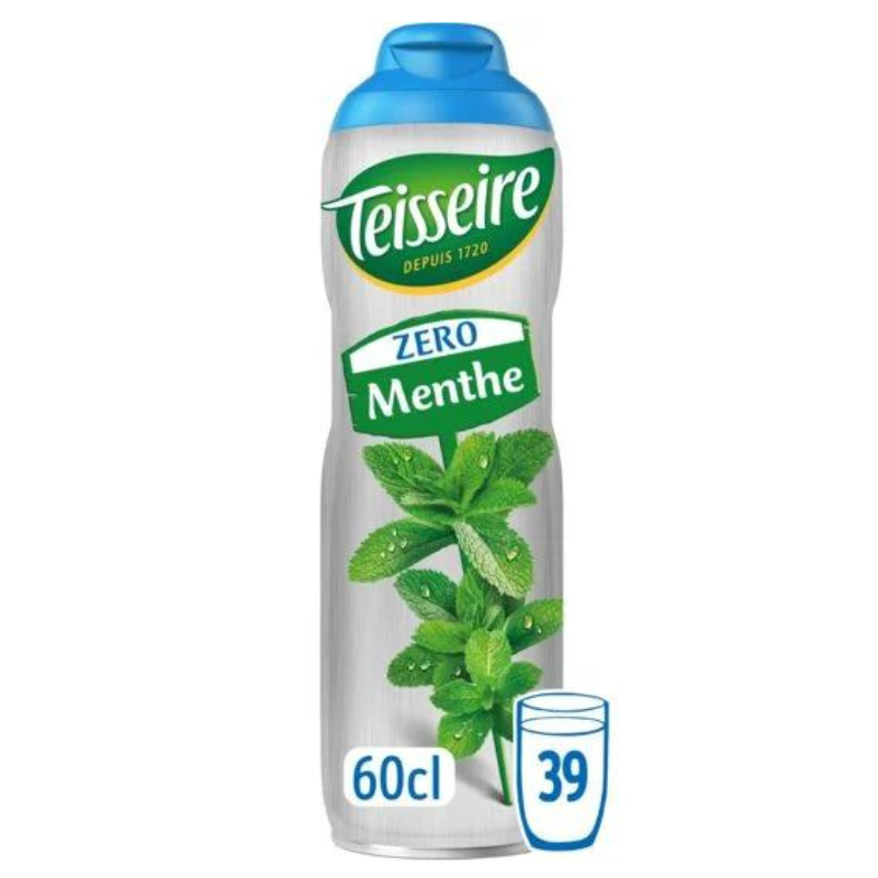 TEISSEIRE - SIROP PARFUM MENTHE ZERO SUCRE Bidon de 60cl