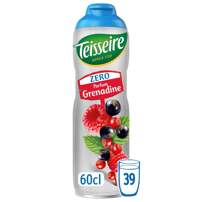 TEISSEIRE - SIROP PARFUM GRENADINE ZERO SUCRE Bidon de 60cl