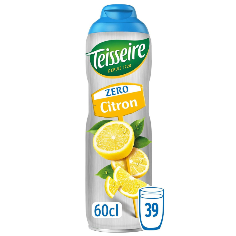 TEISSEIRE - SIROP PARFUM CITRON ZERO SUCRE Bidon de 60cl