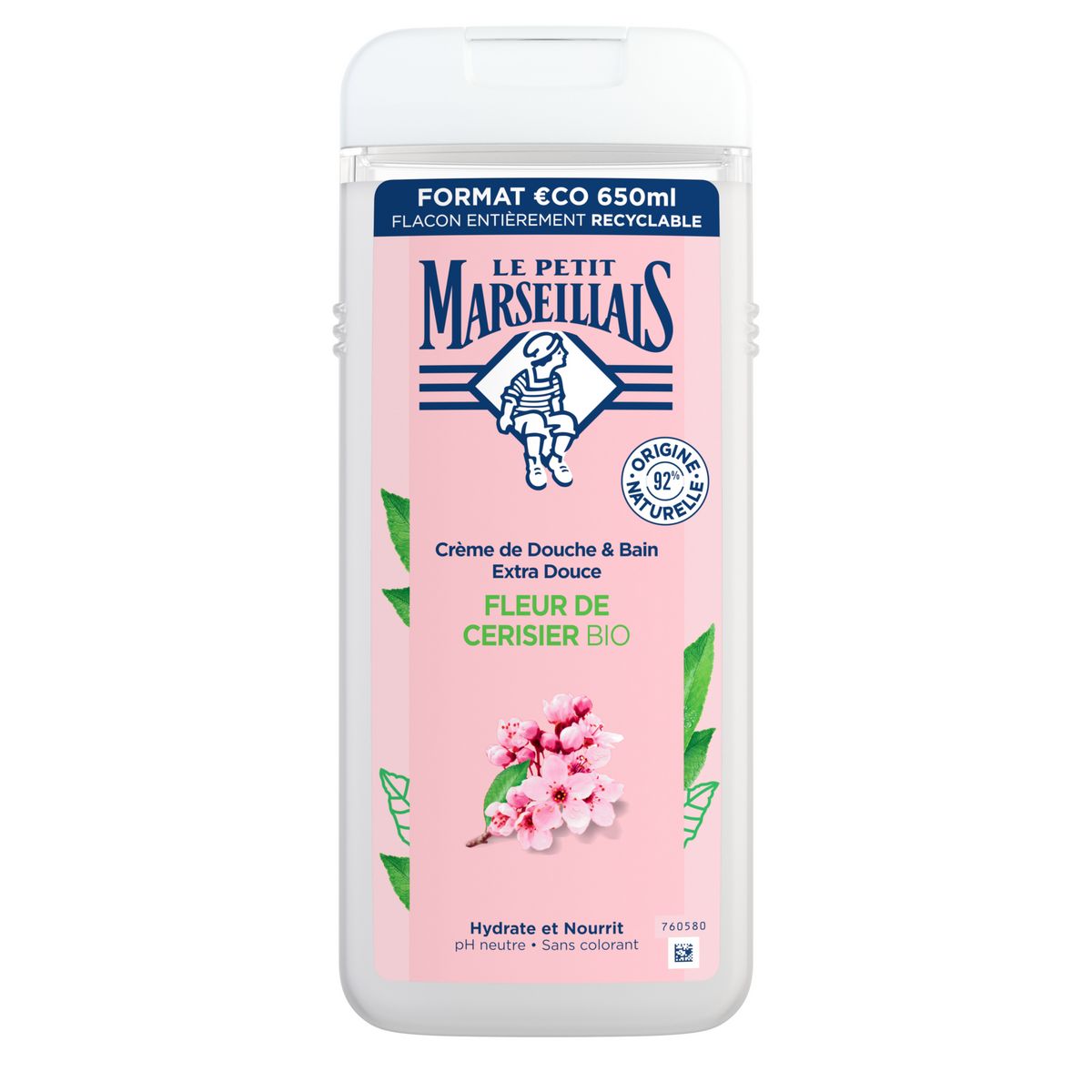LE PETIT MARSEILLAIS - DOUCHE CREME A LA FLEUR DE CERISIER Flacon de 650ml