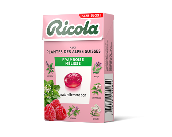 RICOLA - BONBON FRAMBOISE MELISSE SANS SUCRE Paquet de 50g