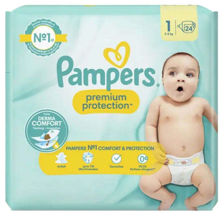 PAMPERS - COUCHES PREMIUM PROTECTION Taille 1 - 2-5kg