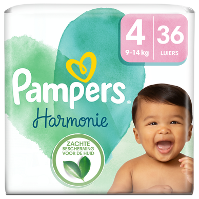 PAMPERS - COUCHES HARMONIE Taille 4 - 9-14kg Paquet de 36
