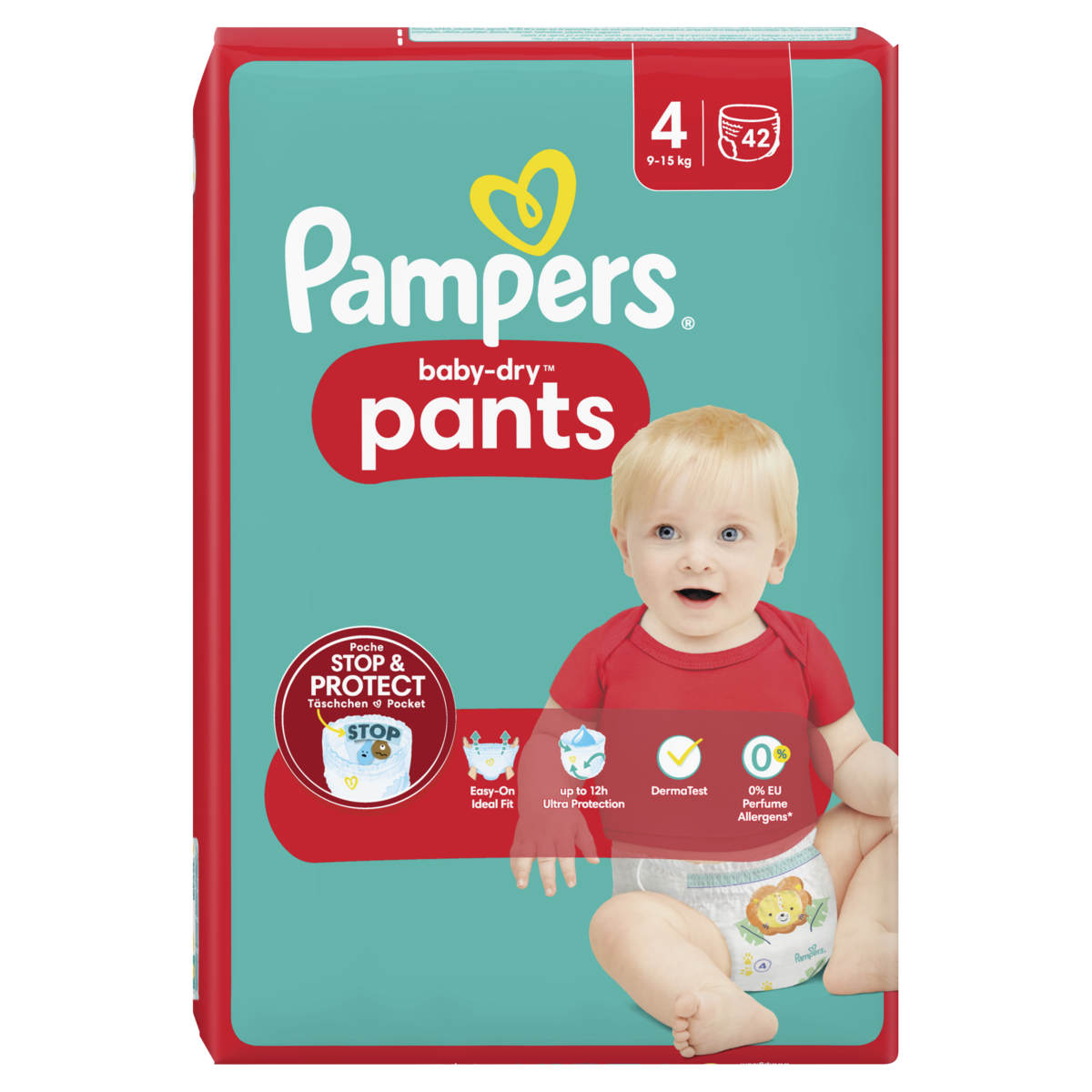 PAMPERS - COUCHES-CULOTTES BABY DRY Taille 4 - 9-15kg Paquet de 42