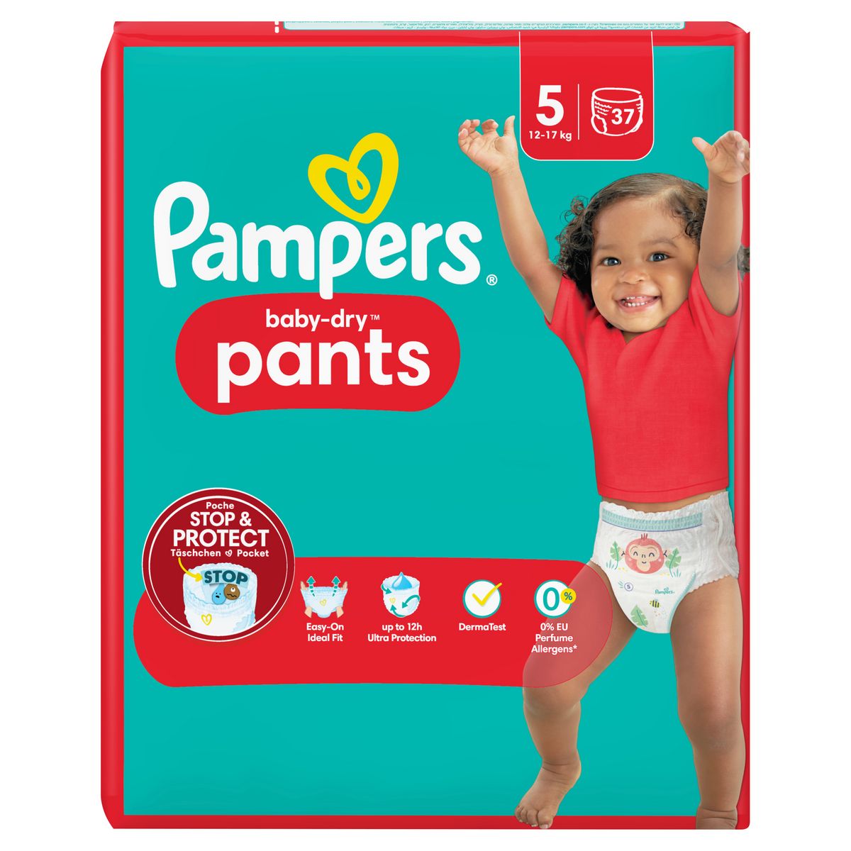 PAMPERS - COUCHES-CULOTTES BABY DRY Taille 5 - 12-17kg Paquet de 37