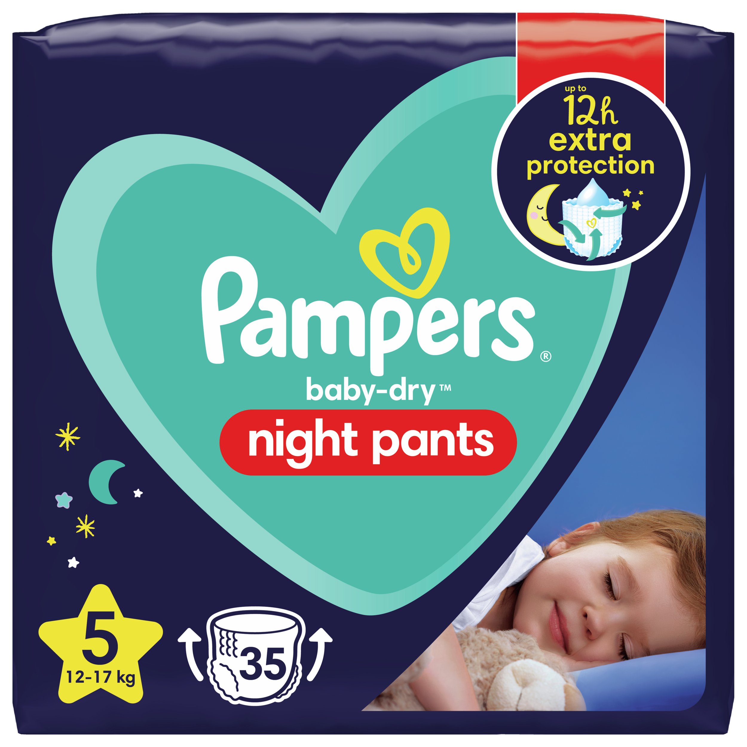 PAMPERS - COUCHES-CULOTTES NIGHT PANTS Taille 5 - 12-17kg Paquet de 35