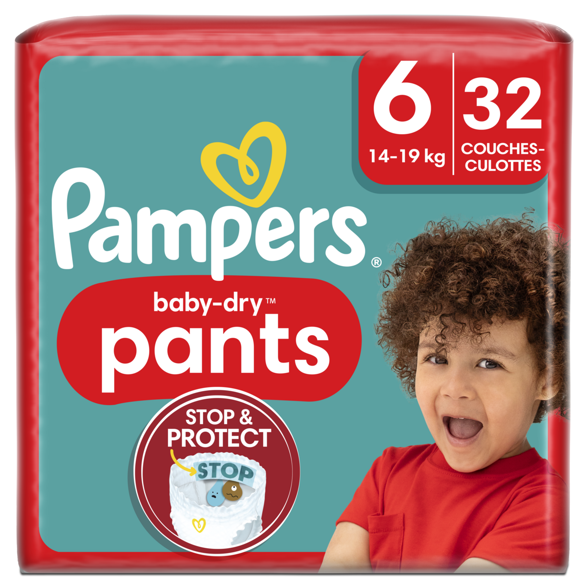 PAMPERS - COUCHES-CULOTTES BABY DRY Taille 6 - 15kg et plus Paquet de 32