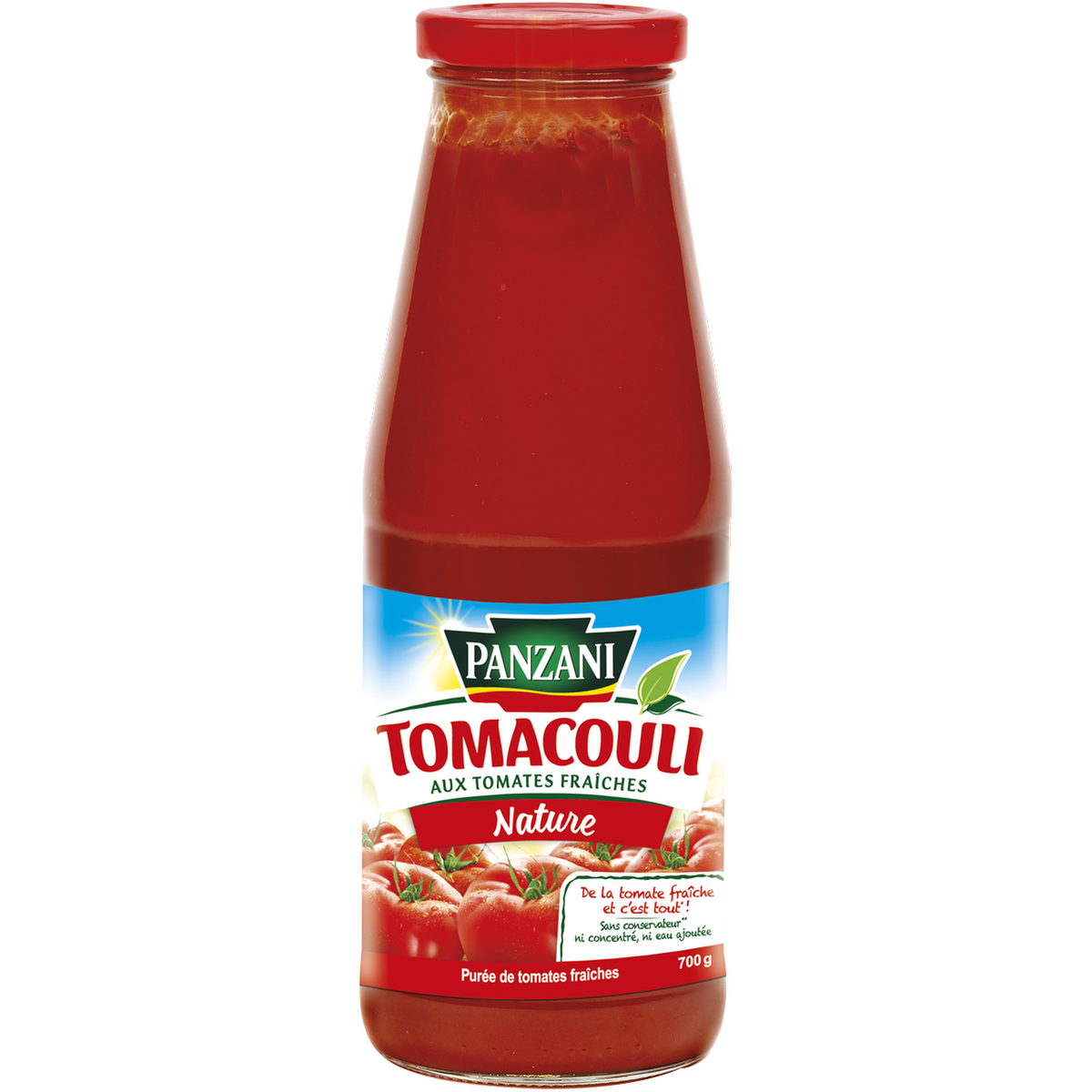 PANZANI - PUREE DE TOMATES FRAICHES NATURES TOMACOULIS Bocal de 700g