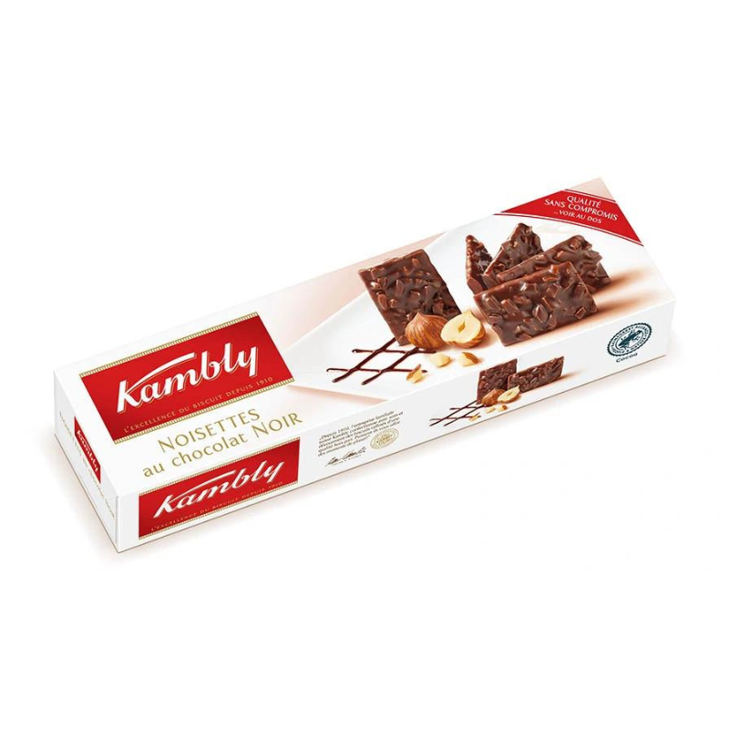 KAMBLY - BISCUITS AU CHOCOLAT NOIR ET NOISETTES Paquet de 100g