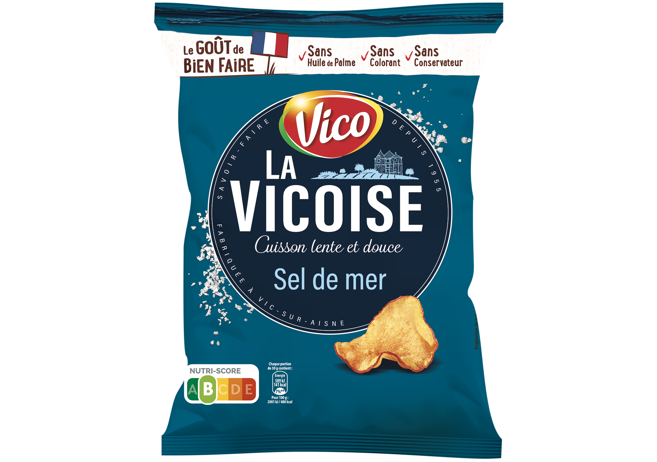 VICO - CHIPS KETTLE COOKED SEL DE MER Paquet de 120g