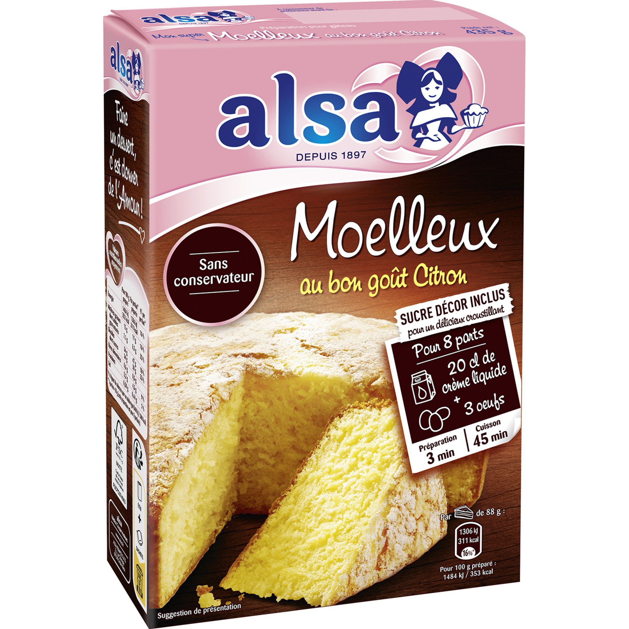 ALSA - PREPARATION POUR GÂTEAU MOELLEUX CITRON 435g