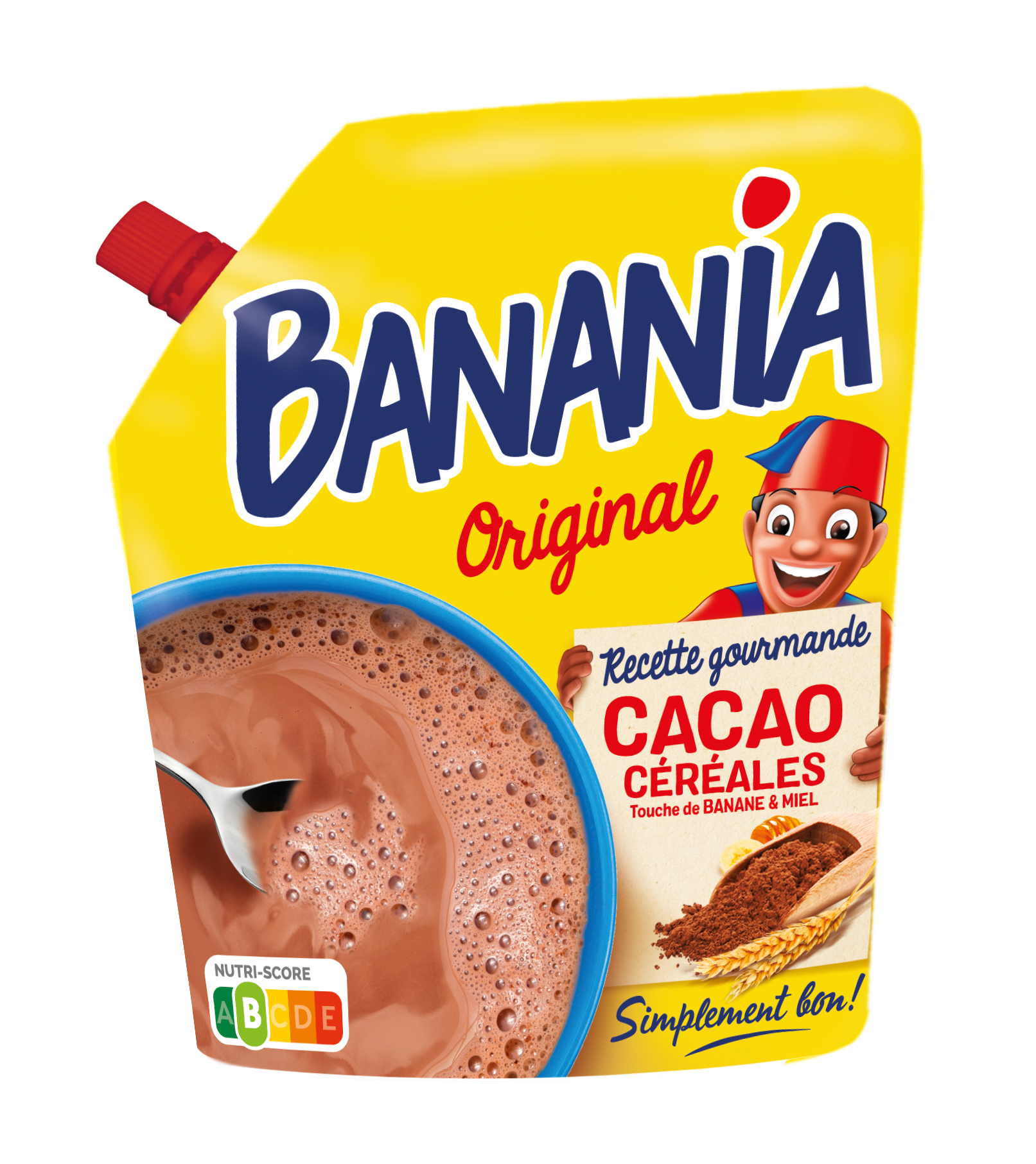 BANANIA - PETIT DEJEUNER INSTANTANE CACAO, BANANE, CEREALES Paquet de 400g