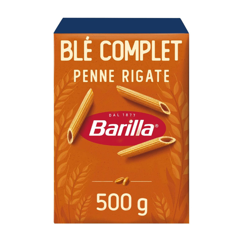 BARILLA - PENNE RIGATE INTEGRALE BLE COMPLET Boite de 500g