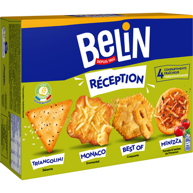 BELIN - BISCUITS APERITIF CRACKERS ASSORTIS RECEPTION Boite de 380g