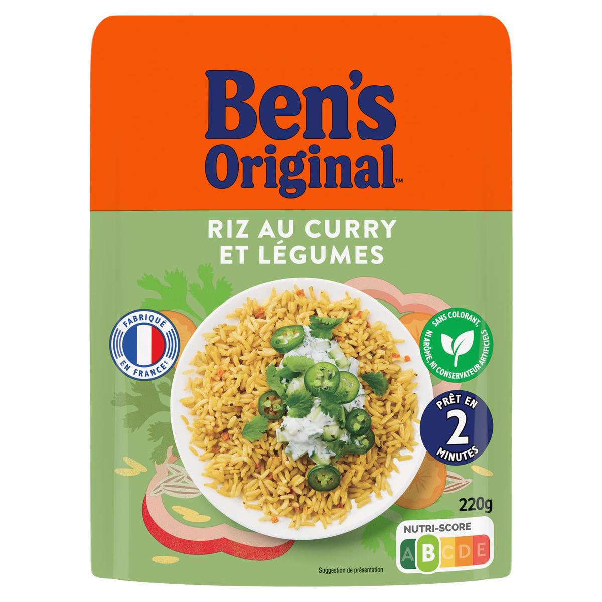 BEN\'S ORIGINAL - RIZ AU CURRY ET LEGUMES EXPRESS Sachet de 220g