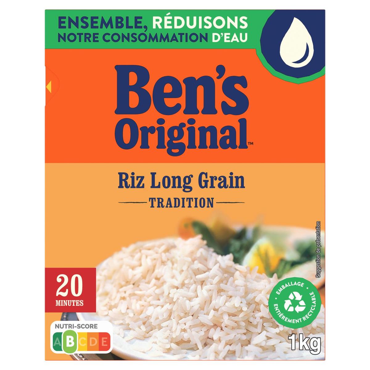 BEN\'S ORIGINAL - RIZ LONG GRAIN TRADITION 20 minutes Paquet de 1kg