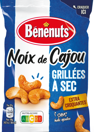 BENENUTS - NOIX DE CAJOU GRILLEES A SEC Paquet de 165g