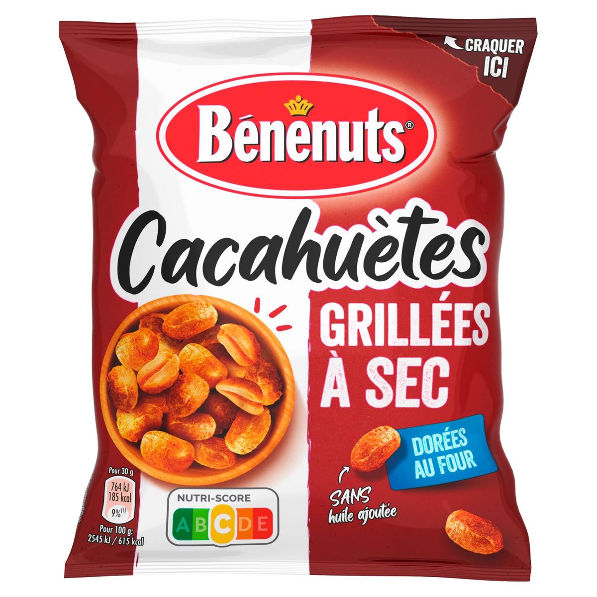 BENENUTS - CACAHUETES GRILLEES A SEC Paquet de 120g ou 200g