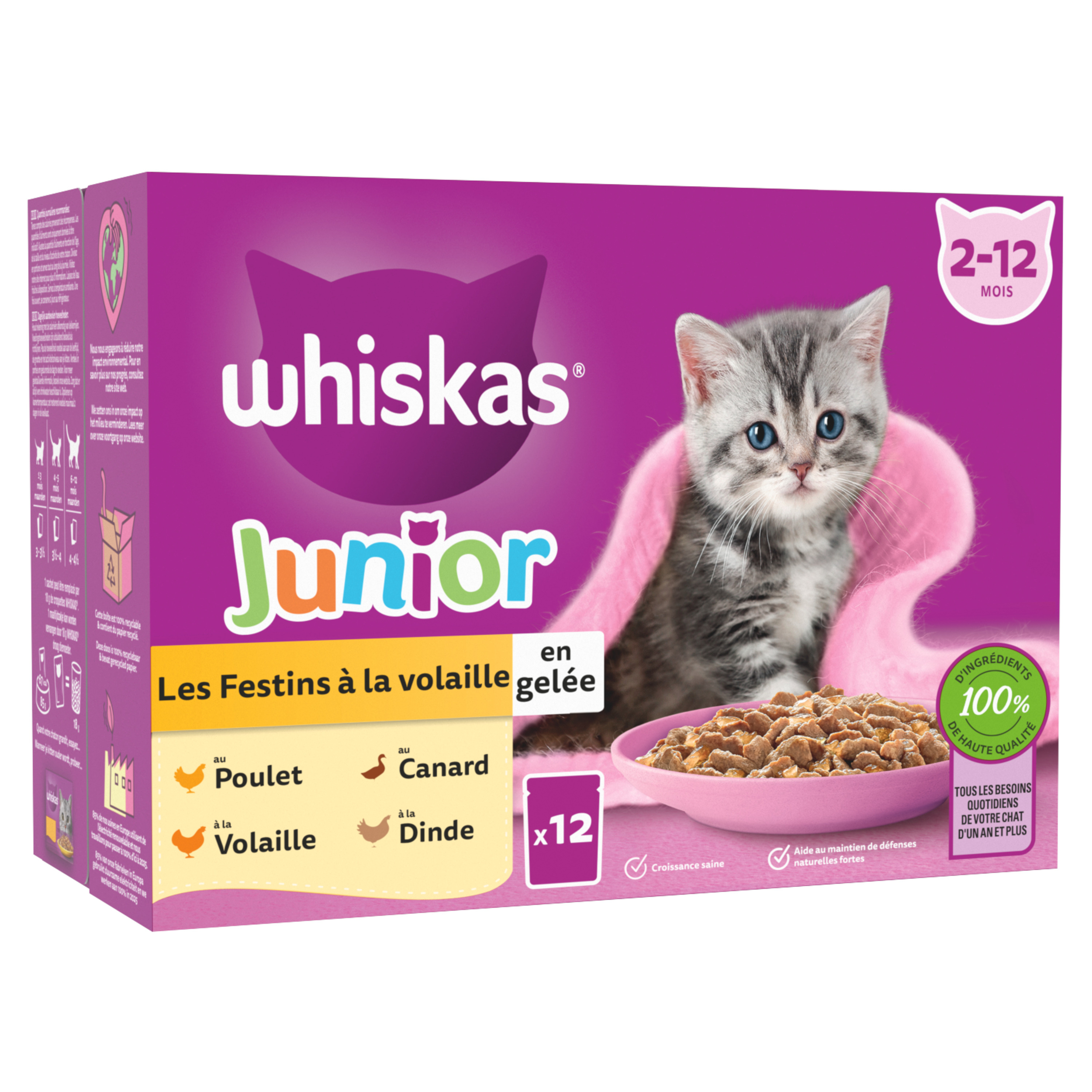 WHISKAS - PATÉES POUR CHATONS 12 Sachets de 85g