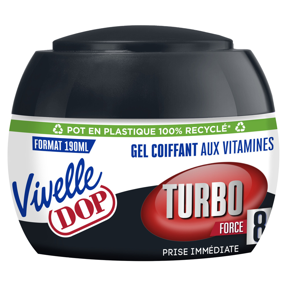 VIVELLE DOP - GEL COIFFANT FIXATION TURBO FORCE 8 Pot de 190ml