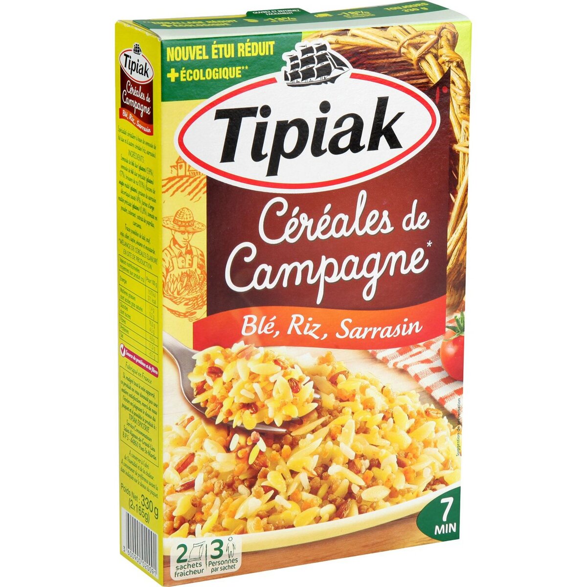 TIPIAK - CEREALES DE CAMPAGNE Paquet de 2 sachets de 165g