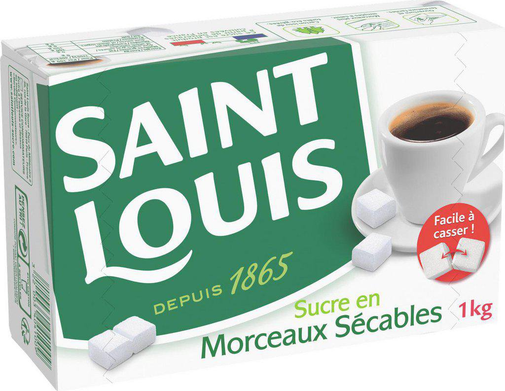 SAINT LOUIS - SUCRE EN MORCEAUX SECABLES Paquet de 1kg