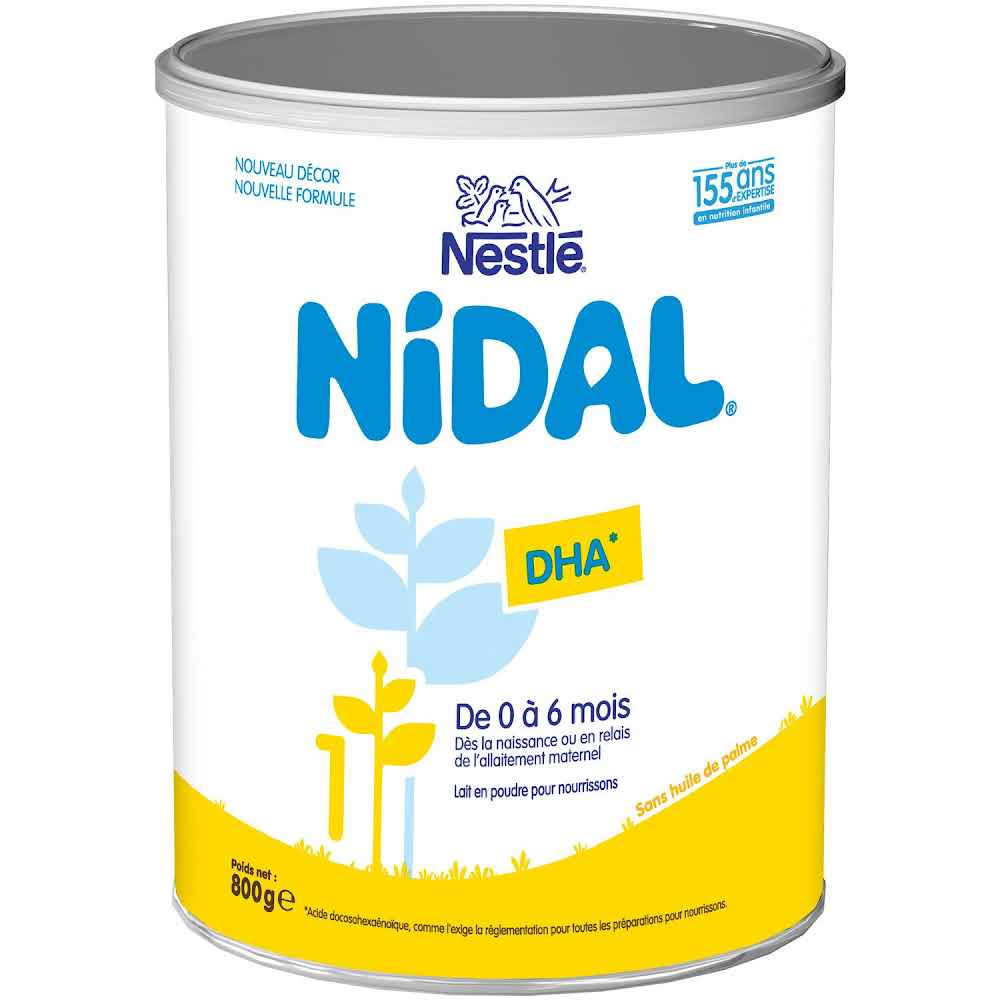 NESTLE - LAIT EN POUDRE 1er AGE NIDAL Boite de 800g
