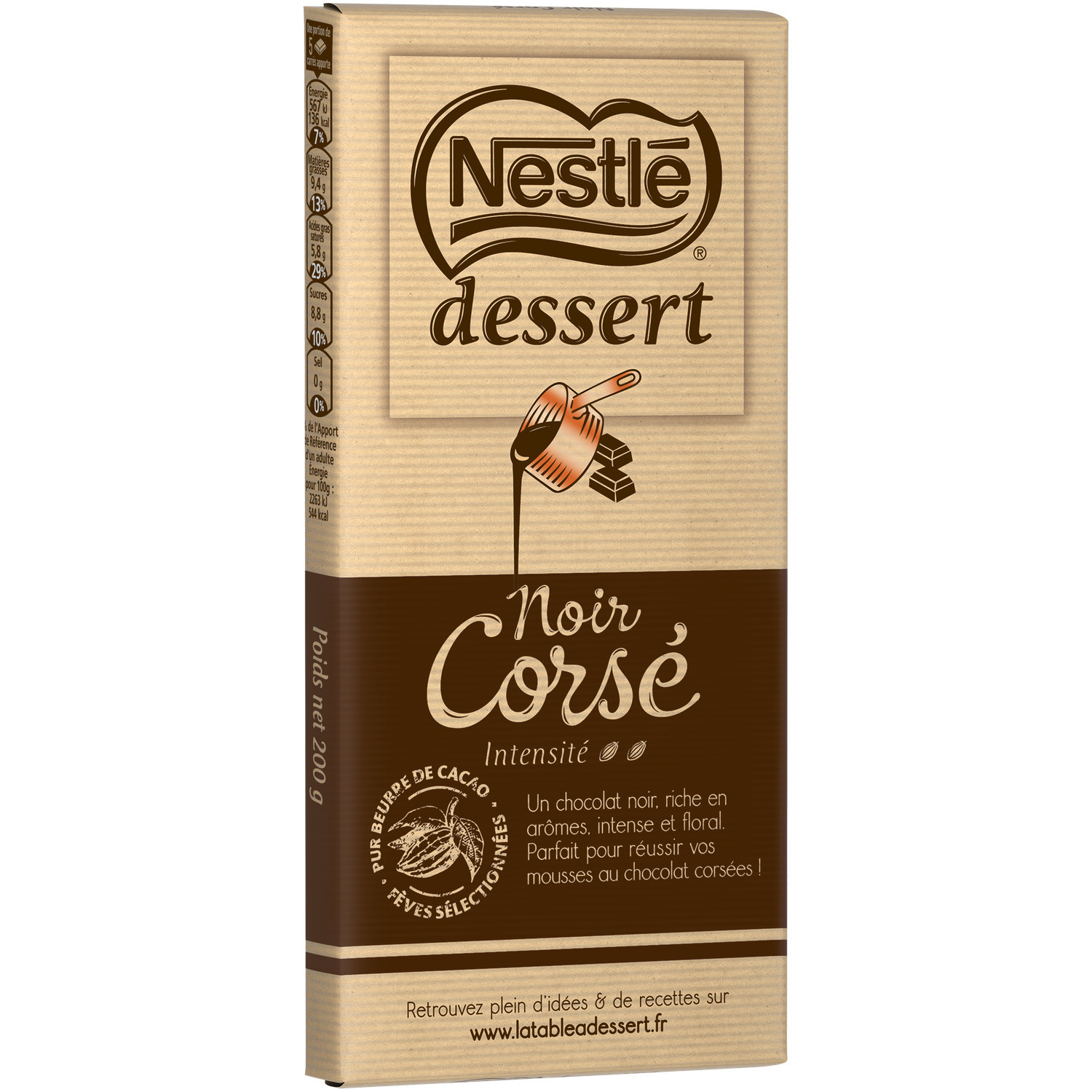 NESTLE - CHOCOLAT NOIR CORSE A PÂTISSER NESTLE DESSERT 200g