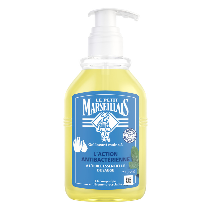 LE PETIT MARSEILLAIS - SAVON LIQUIDE ANTIBACTERIEN SAUGE Flacon de 300ml