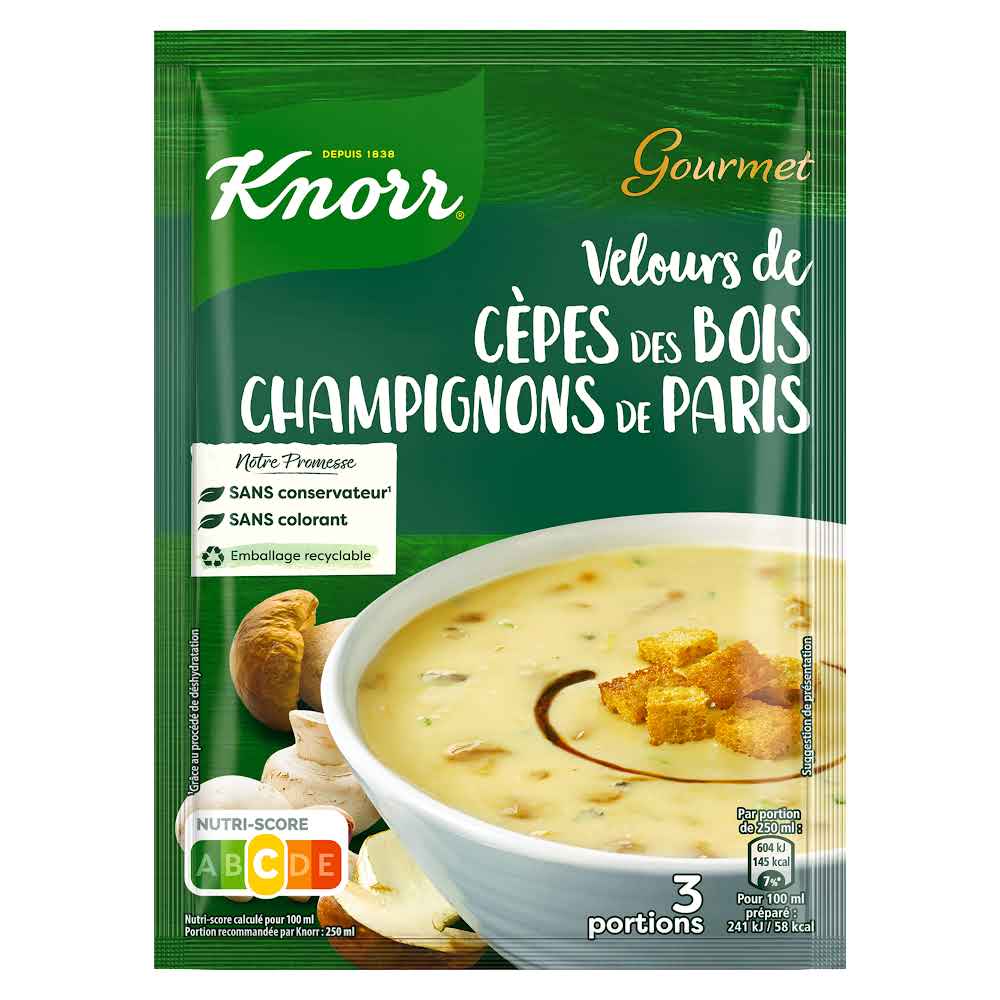 KNORR - VELOURS DE CEPES DES BOIS ET CHAMPIGNONS DE PARIS Sachet de 91g