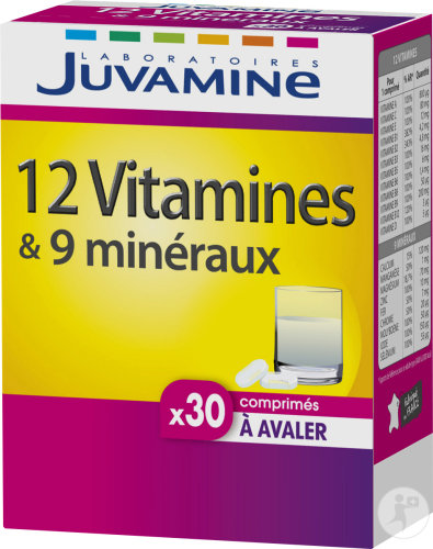 JUVAMINE - COMPLEMENT ALIMENTAIRE VITAMINES ET MINERAUX Boite de 30 comprimés