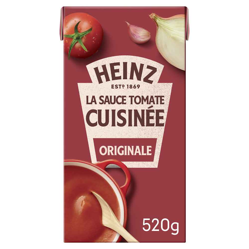 HEINZ - SAUCE TOMATE CUISINEE AIL ET OIGNONS 2 briques de 210g ou 1 brique de 520g