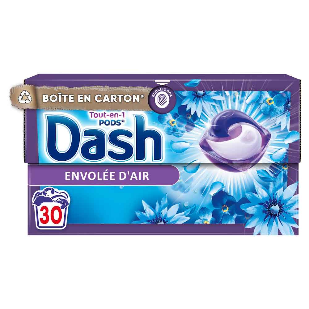 DASH - LESSIVE CAPSULE ENVOLEE D\'AIR 3 EN 1 Boite de 582g