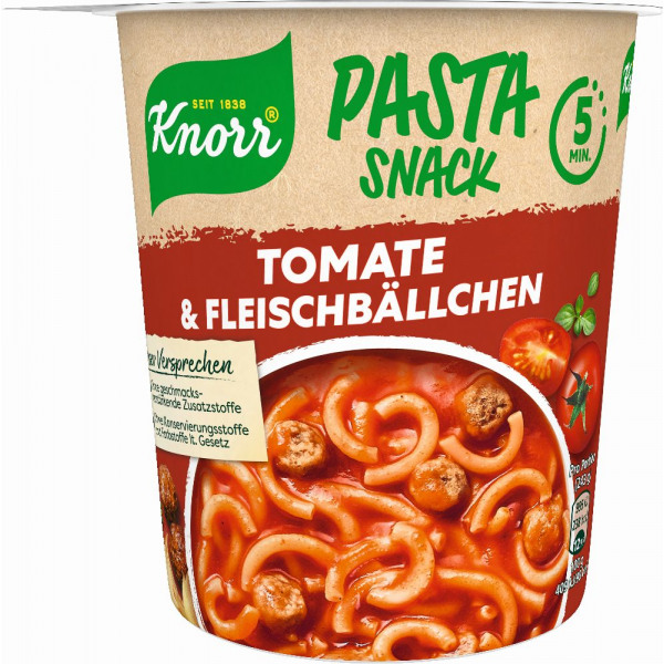 KNORR - PASTA SNACK TOMATE ET BOULETTES DE VIANDE Pot de 63g