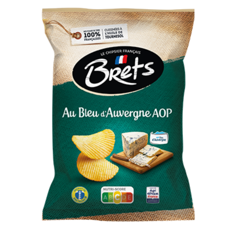 BRET\'S - CHIPS SAVEUR BLEU D\'AUVERGNE AOP Paquet de 125g