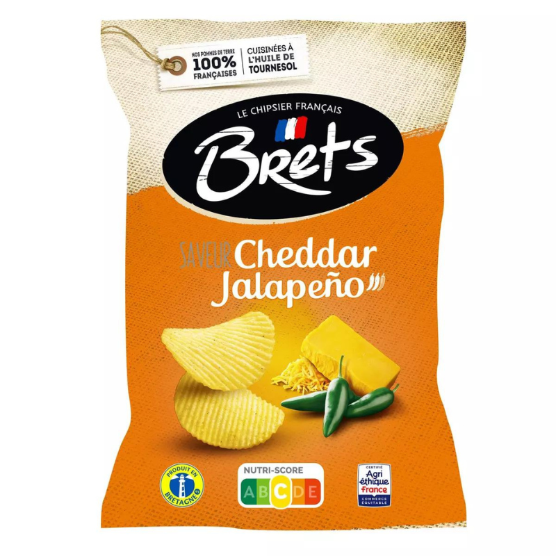 BRET\'S - CHIPS SAVEUR CHEDDAR JALAPENO Paquet de 125g