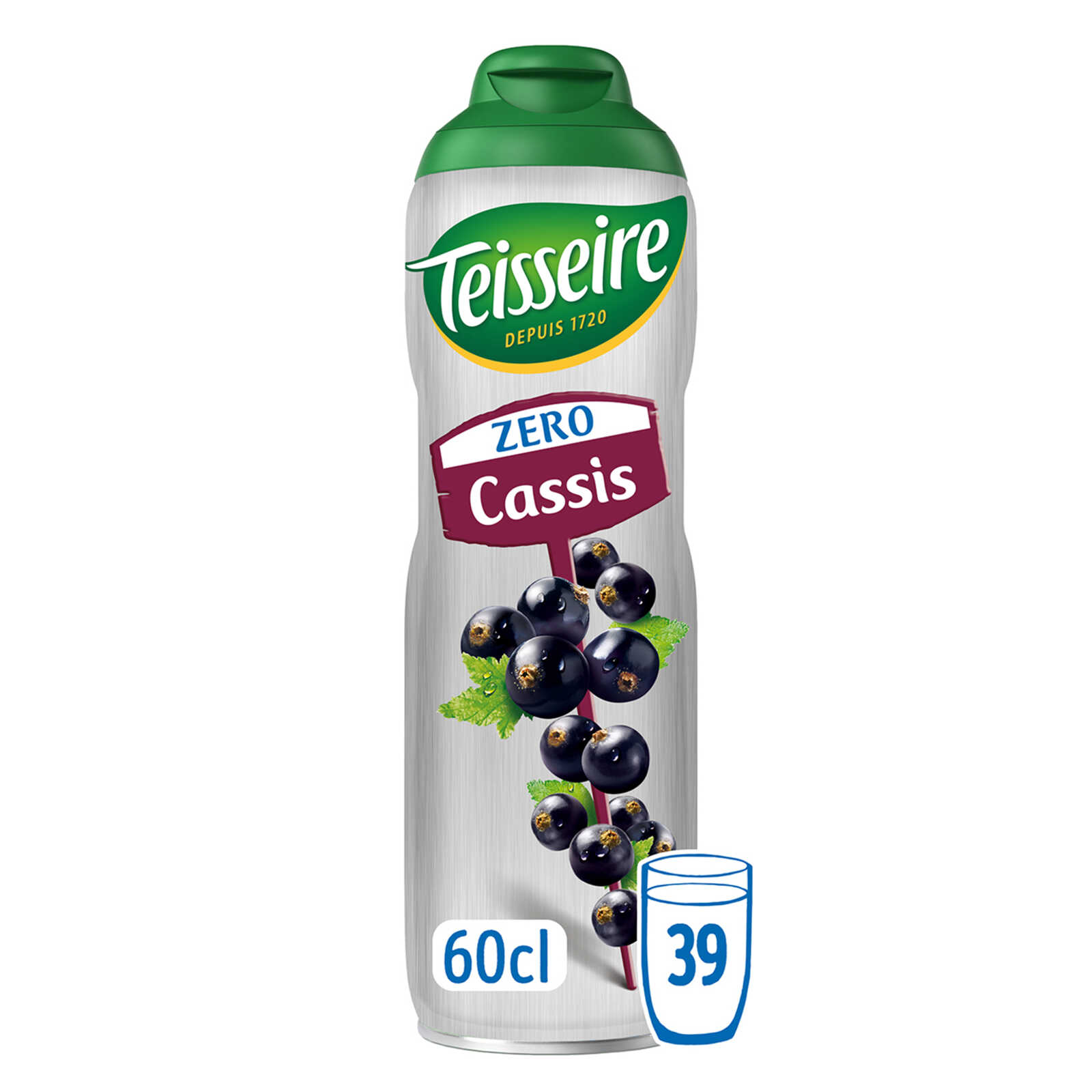 TEISSEIRE - SIROP PARFUM CASSIS ZERO SUCRE Bidon de 60cl