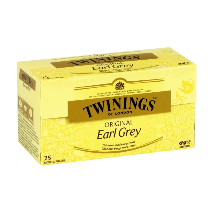 TWININGS - THE ORIGINAL EARL GREY 25, 50 sachets
