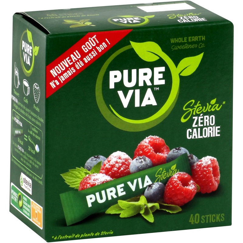PURE VIA - EDULCORANT STEVIA Boite de 40 sticks