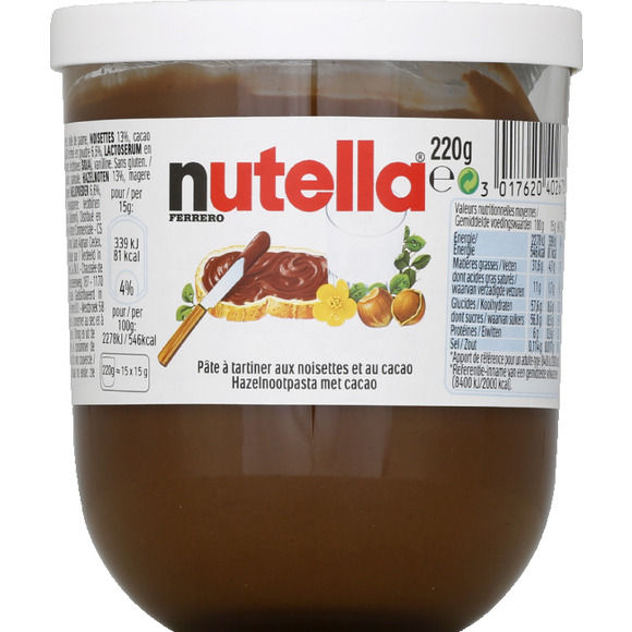 FERRERO - PATE A TARTINER NUTELLA 200g, 400g, 630g, 825g ou 1 kg