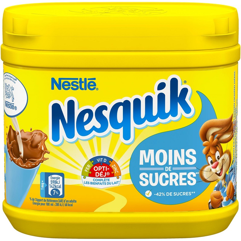 NESTLE - CHOCOLAT EN POUDRE MOINS DE SUCRE NESQUIK 350g