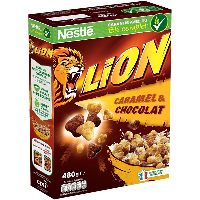 NESTLE - CEREALES CARAMEL CHOCOLAT LION 400g ou 750g