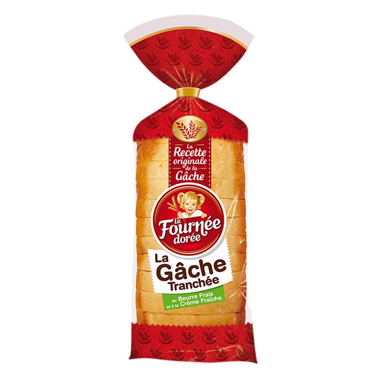 LA FOURNEE DOREE - GÂCHE AU BEURRE FRAIS ET CREME FRAICHE TRANCHEE 500g