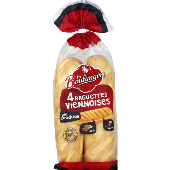 LA BOULANGERE - BAGUETTES VIENNOISES DEJA FENDUES 340g