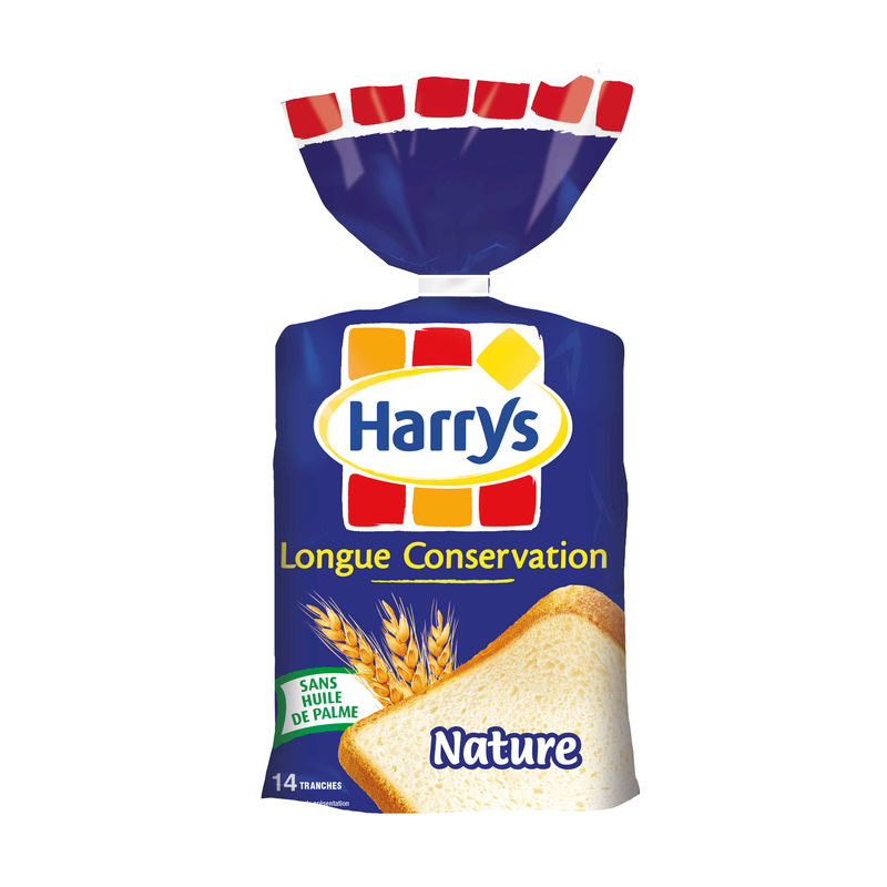 HARRYS - PAIN DE MIE NATURE LONGUE CONSERVATION 14 grandes tranches - 550g
