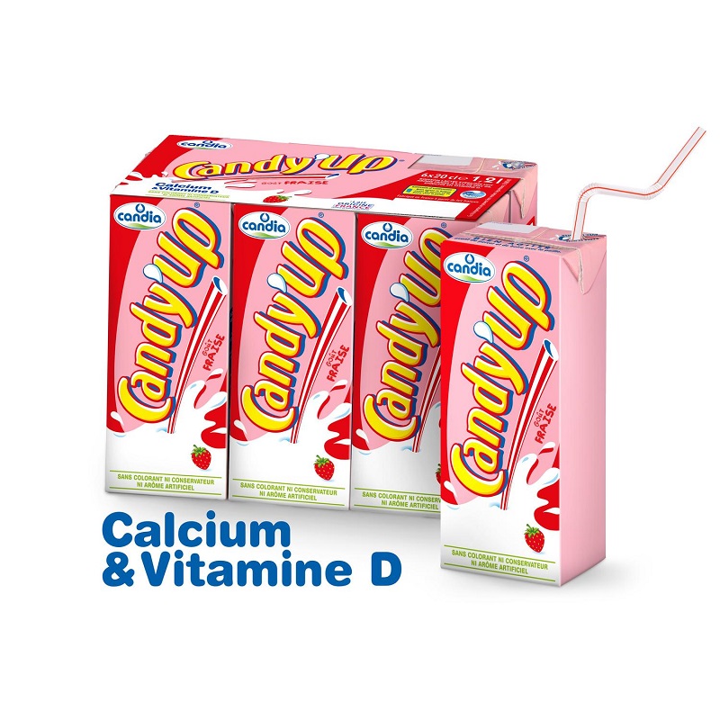 CANDIA - BOISSON LACTEE FRAISE CANDY\'UP 6 x 20cl