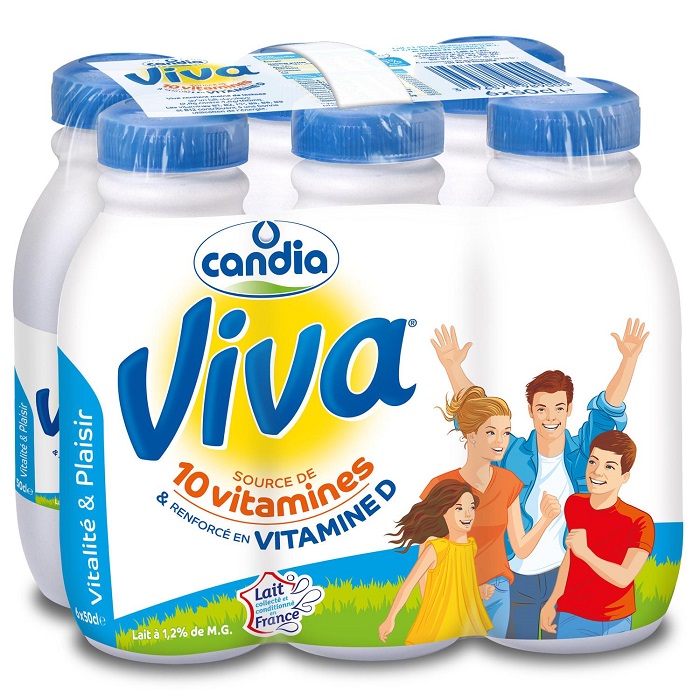 CANDIA - LAIT DEMI-ECREME 10 VITAMINES VIVA 6 x 50cl