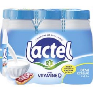 LACTEL - LAIT DEMI-ECREME UHT 6 x 25cl