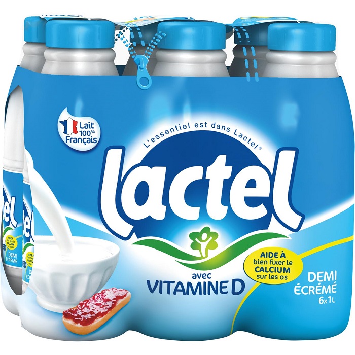 LACTEL - LAIT DEMI-ECREME UHT 6 x 100cl