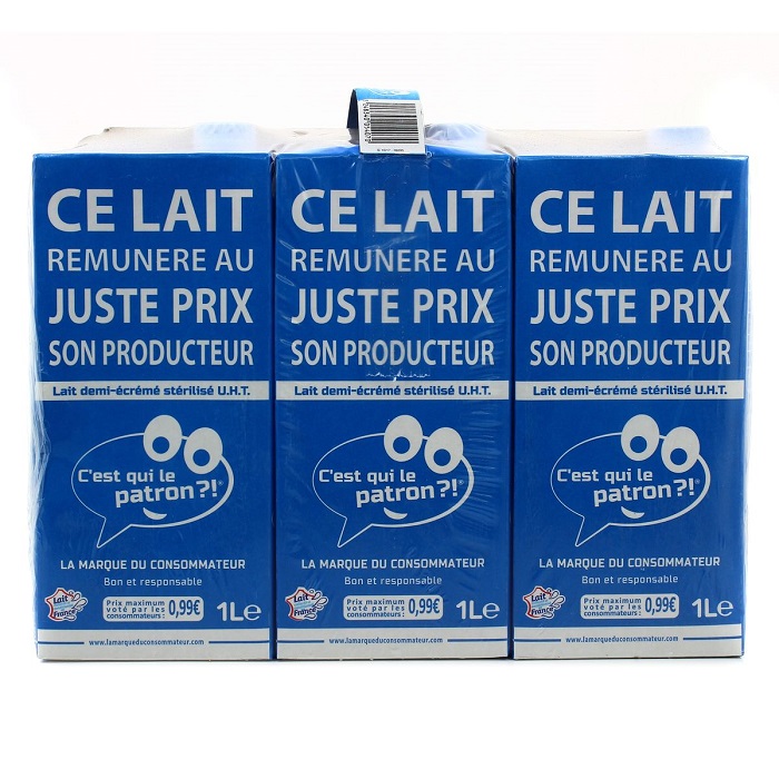 C\'EST QUI LE PATRON ? - LAIT DEMI-ECREME UHT 6 x 100cl